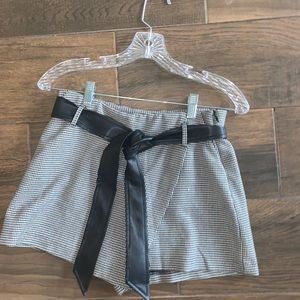 Zara Leather Belted Skort